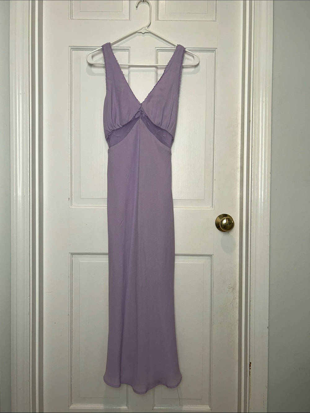 Women's Lilac V-Neck Evening Dress